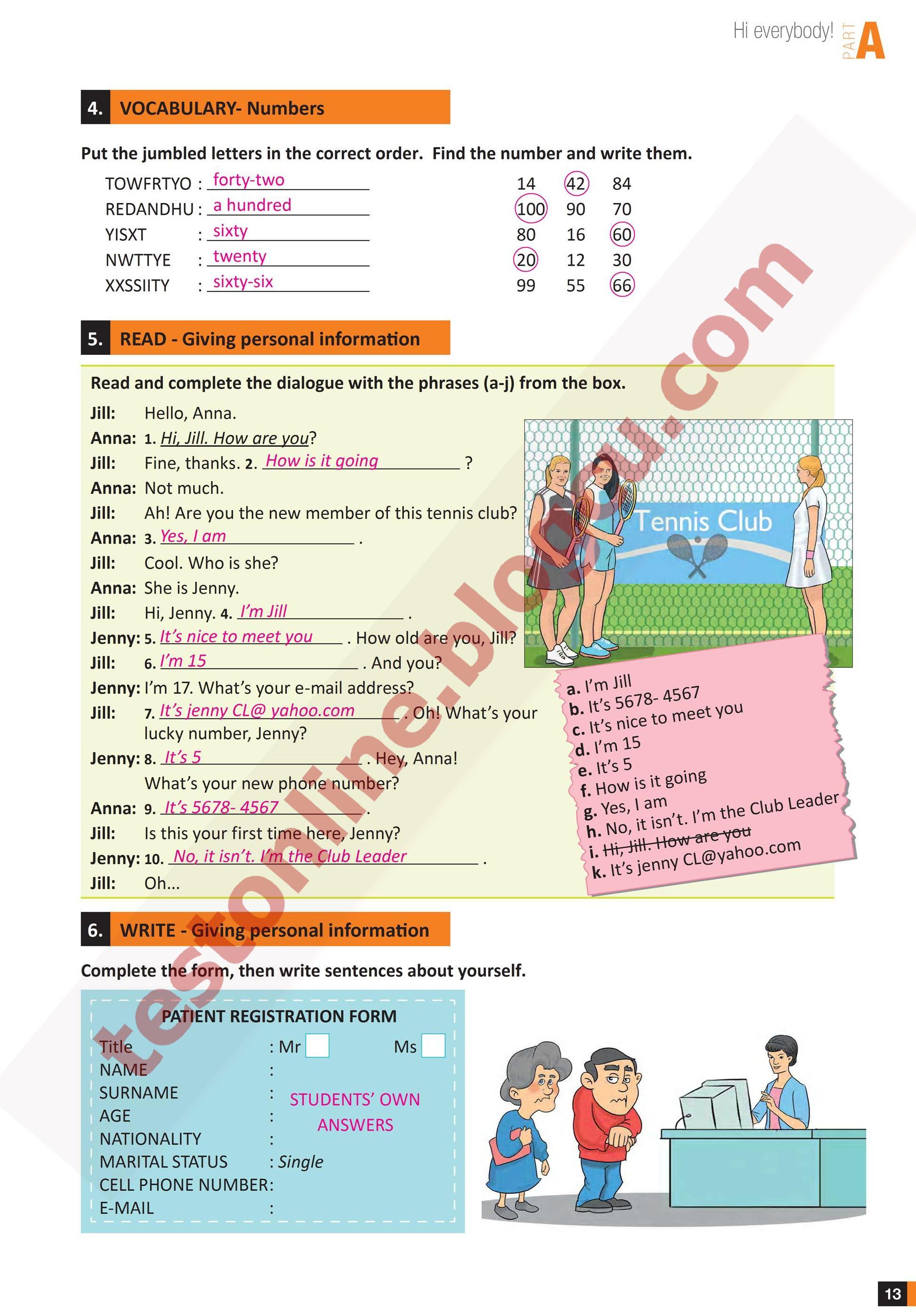 testonline.blogcu.com, 9. sınıf ingilizce harf eğitim çalışma kitabı cevapları sayfa 13