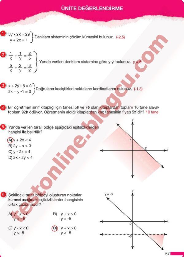 testonline.blogcu.com, 8. sınıf matematik meb cevapları sayfa 67